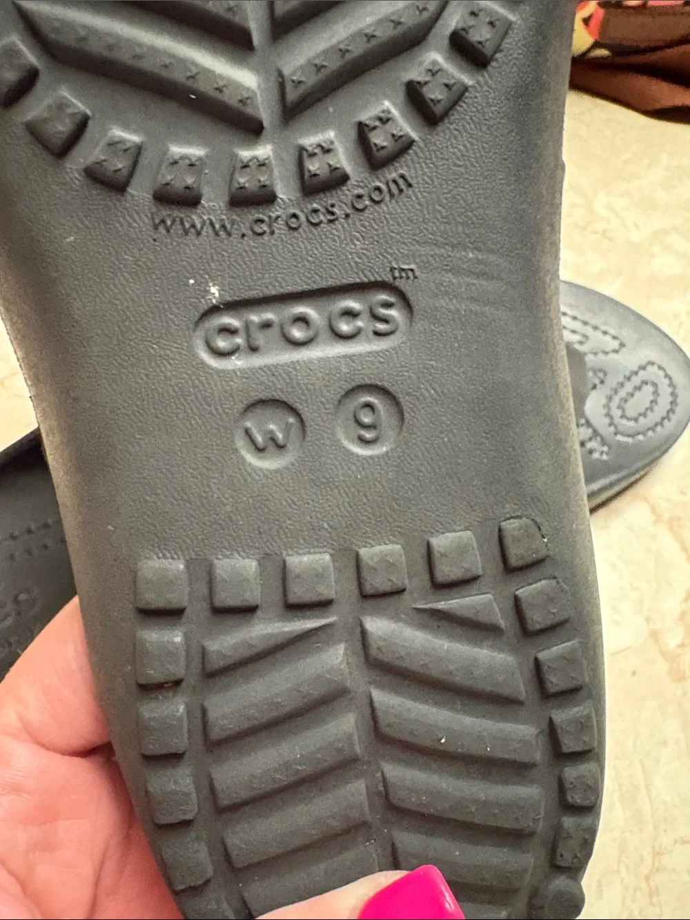 CROCS Women’s Black Slip-On Flip-Flops with Contoured Footbed